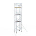Rollgerüst Euroscaffold Basic 90x190 9,2m Arbeitshöhe Carbonplattform gegen Fassade - Gerüstexpress.de