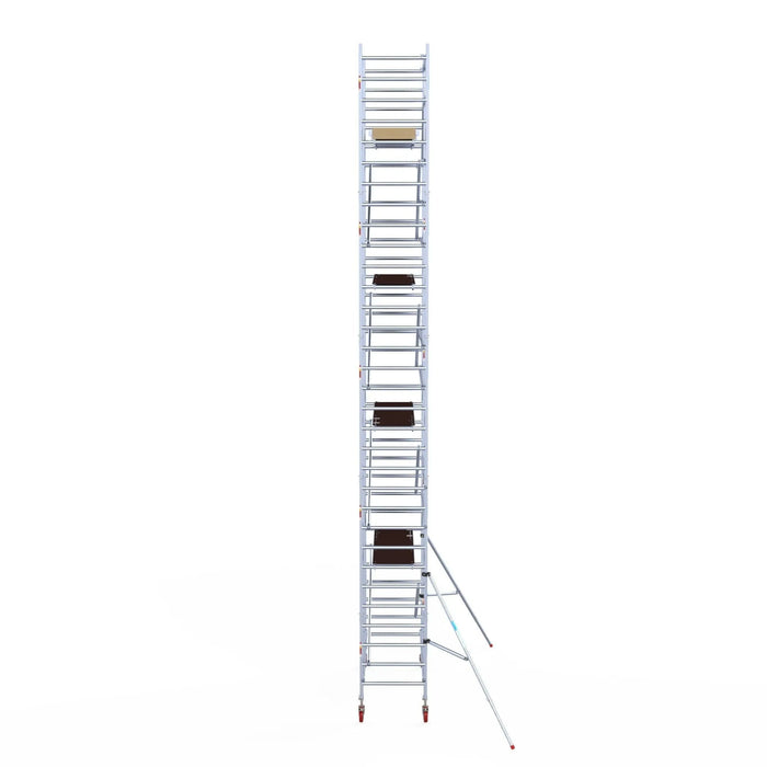 Rollgerüst Euroscaffold Basic 90x250 10,2m Arbeitshöhe an der Fassade - Gerüstexpress.de