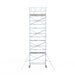 Rollgerüst Euroscaffold Basic 90x250 10,2m Arbeitshöhe an der Fassade - Gerüstexpress.de