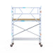 Rollgerüst Euroscaffold Basic 90x250 4,2m Arbeitshöhe Carbonplattform gegen Fassade - Gerüstexpress.de