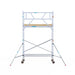 Rollgerüst Euroscaffold Basic 90x250 5,2m Arbeitshöhe an der Fassade - Gerüstexpress.de