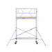 Rollgerüst Euroscaffold Basic 90x250 5,2m Arbeitshöhe Carbonplattform gegen Fassade - Gerüstexpress.de
