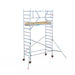 Rollgerüst Euroscaffold Basic 90x250 5,2m Arbeitshöhe Carbonplattform gegen Fassade - Gerüstexpress.de
