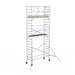 Rollgerüst Euroscaffold Basic 90x250 7,2m Arbeitshöhe an der Fassade - Gerüstexpress.de