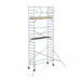 Rollgerüst Euroscaffold Basic 90x250 7,2m Arbeitshöhe Carbonplattform gegen Fassade - Gerüstexpress.de