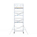 Rollgerüst Euroscaffold Basic 90x250 9,2m Arbeitshöhe an der Fassade - Gerüstexpress.de