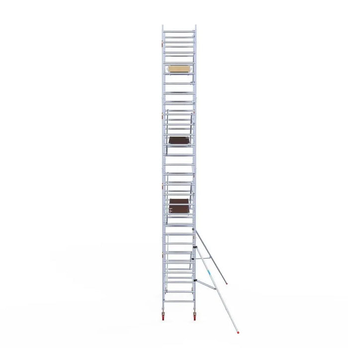 Rollgerüst Euroscaffold Basic 90x250 9,2m Arbeitshöhe an der Fassade - Gerüstexpress.de