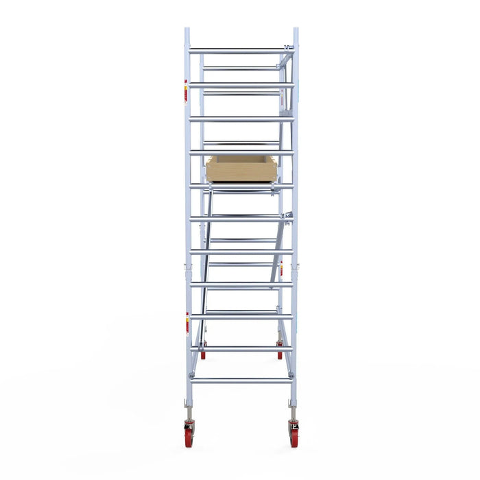 Rollgerüst Euroscaffold Basic 90x305 4,2m Arbeitshöhe an der Fassade - Gerüstexpress.de