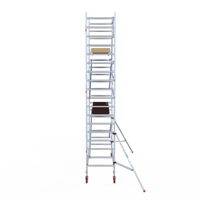 Rollgerüst Euroscaffold Basic 90x305 6,2m Arbeitshöhe an der Fassade - Gerüstexpress.de