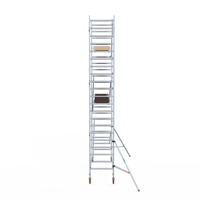 Rollgerüst Euroscaffold Basic 90x305 7,2m Arbeitshöhe an der Fassade - Gerüstexpress.de