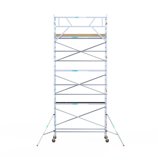 Rollgerüst Euroscaffold Basic 90x305 8,2m Arbeitshöhe an der Fassade - Gerüstexpress.de