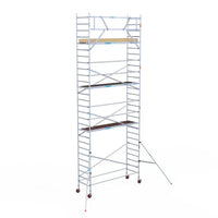 Rollgerüst Euroscaffold Basic 90x305 9,2m Arbeitshöhe an der Fassade
