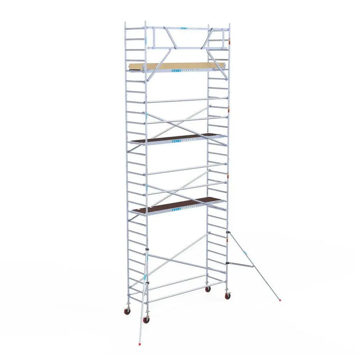 Rollgerüst Euroscaffold Basic 90x305 9,2m Arbeitshöhe an der Fassade - Gerüstexpress.de