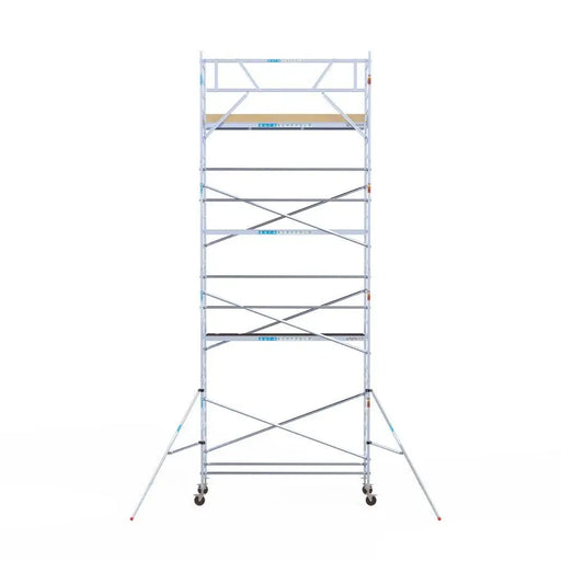 Rollgerüst Euroscaffold Basic 90x305 9,2m Arbeitshöhe an der Fassade - Gerüstexpress.de