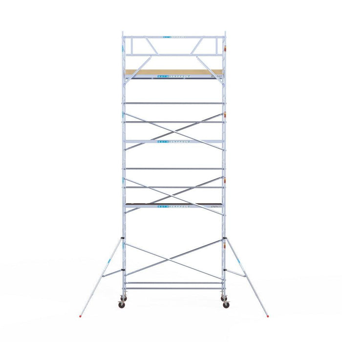 Rollgerüst Euroscaffold Basic 90x305 9,2m Arbeitshöhe an der Fassade - Gerüstexpress.de