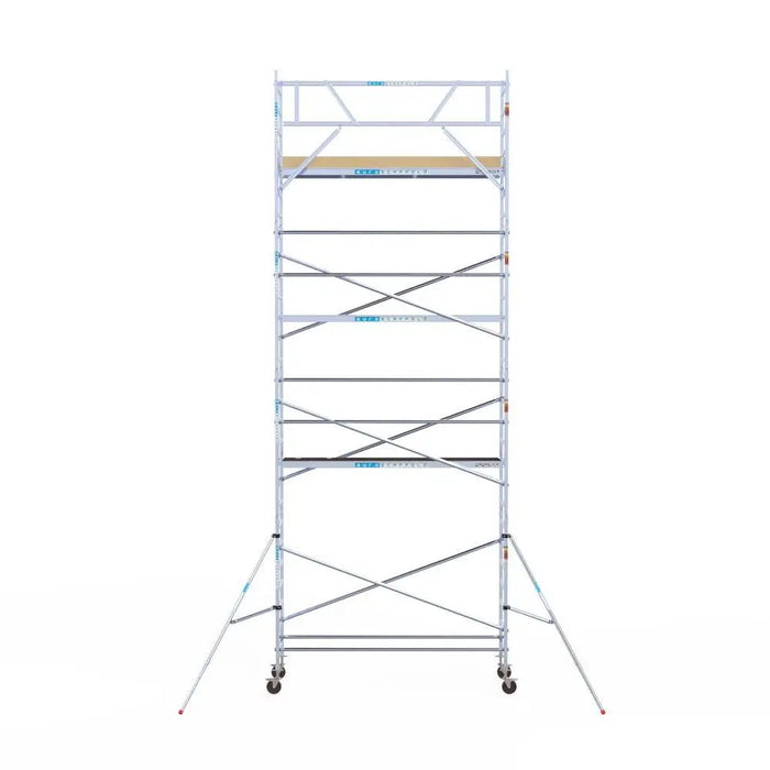 Rollgerüst Euroscaffold Basic 90x305 9,2m Arbeitshöhe an der Fassade - Gerüstexpress.de