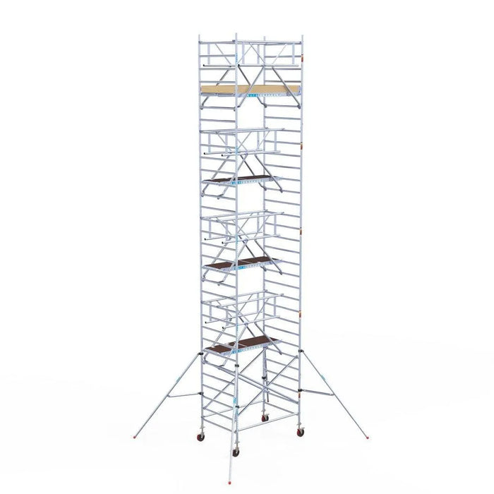 Rollgerüst Euroscaffold Basic Plus 135x190 10,2m Arbeitshöhe freistehend mit Carbonplattform - Gerüstexpress.de