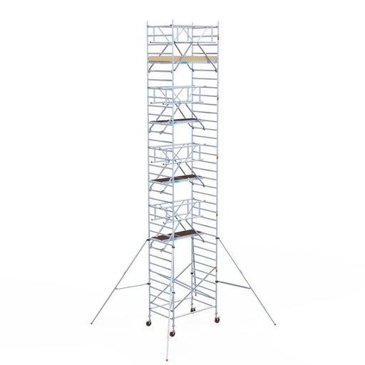 Rollgerüst Euroscaffold Basic Plus 135x190 11,2m Arbeitshöhe freistehend mit Carbonplattform - Gerüstexpress.de