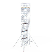 Rollgerüst Euroscaffold Basic Plus 135x190 12,2m Arbeitshöhe freistehend mit Carbonplattform
