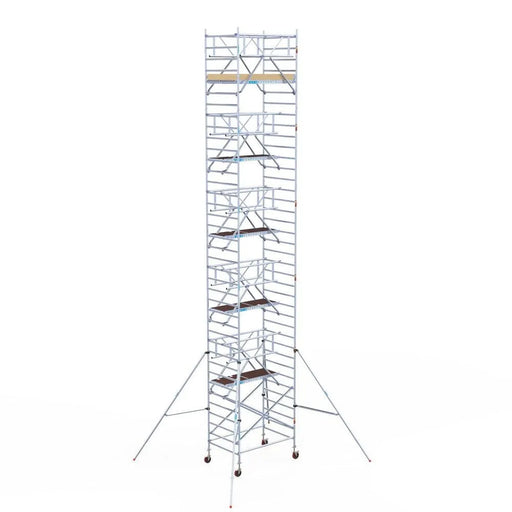 Rollgerüst Euroscaffold Basic Plus 135x190 12,2m Arbeitshöhe freistehend mit Carbonplattform - Gerüstexpress.de