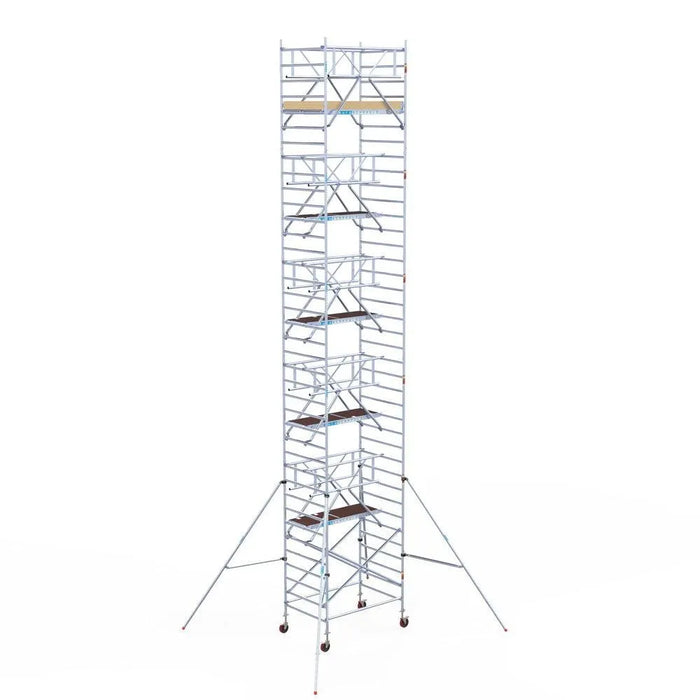Rollgerüst Euroscaffold Basic Plus 135x190 12,2m Arbeitshöhe freistehend mit Carbonplattform - Gerüstexpress.de