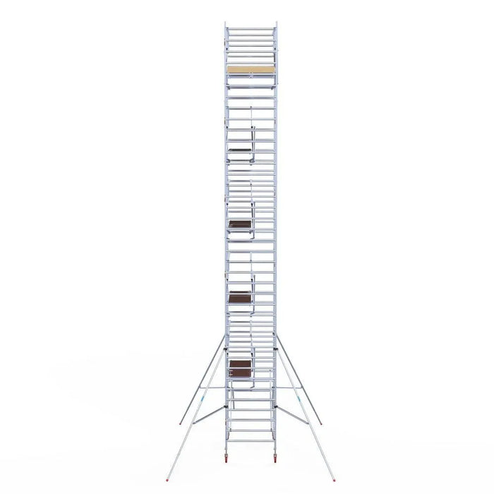 Rollgerüst Euroscaffold Basic Plus 135x190 12,2m Arbeitshöhe freistehend mit Carbonplattform - Gerüstexpress.de