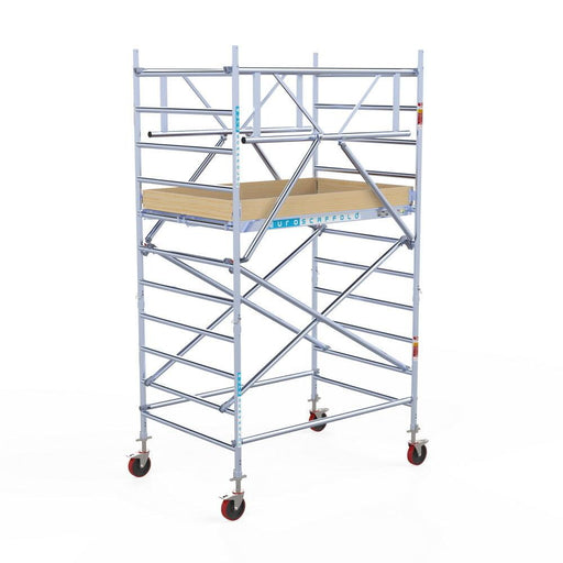 Rollgerüst Euroscaffold Basic Plus 135x190 4,2m Arbeitshöhe freistehend - Gerüstexpress.de
