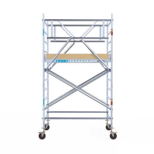 Rollgerüst Euroscaffold Basic Plus 135x190 4,2m Arbeitshöhe freistehend mit Carbonplattform - Gerüstexpress.de