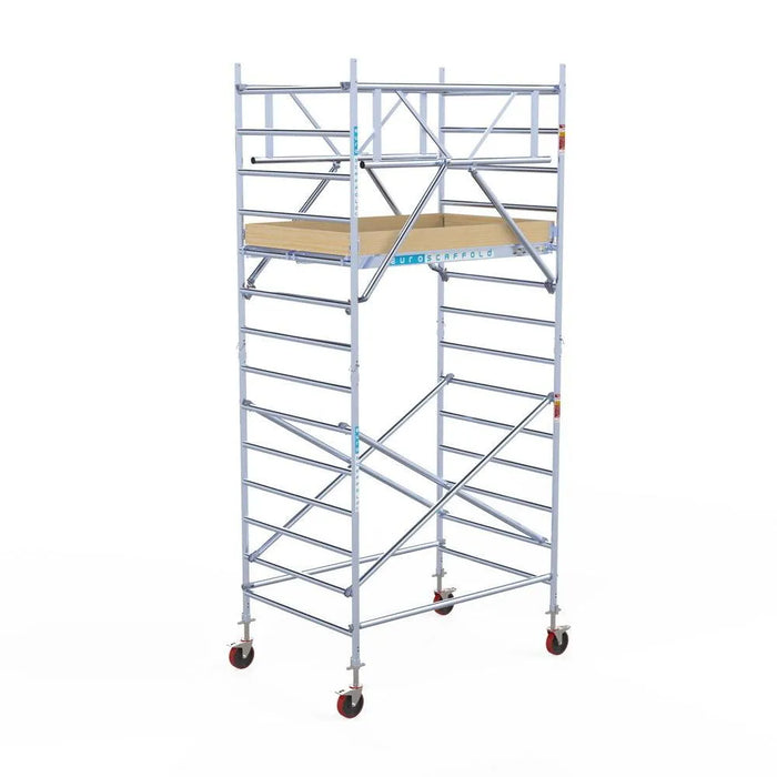Rollgerüst Euroscaffold Basic Plus 135x190 5,2m Arbeitshöhe freistehend mit Carbonplattform - Gerüstexpress.de