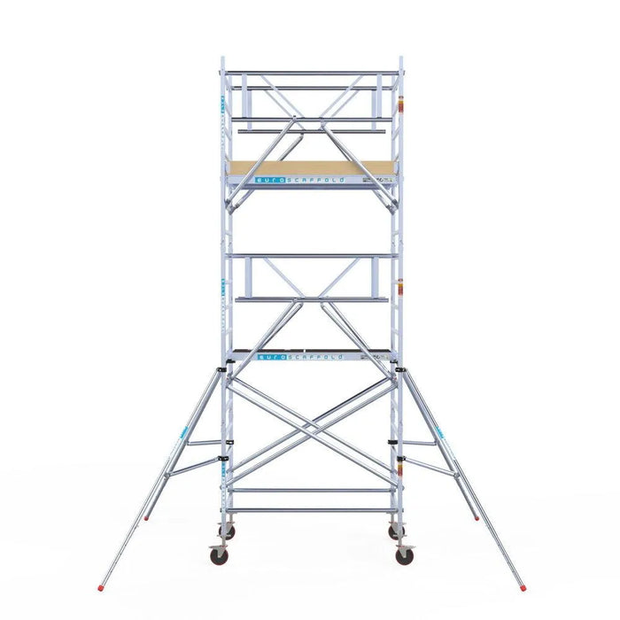 Rollgerüst Euroscaffold Basic Plus 135x190 6,2m Arbeitshöhe freistehend mit Carbonplattform - Gerüstexpress.de