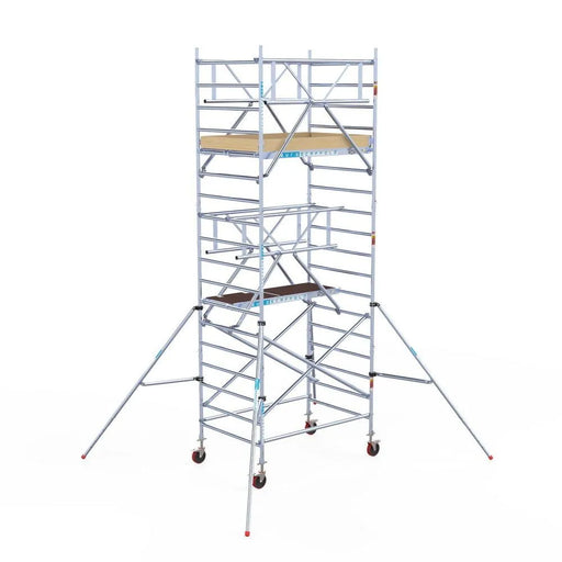 Rollgerüst Euroscaffold Basic Plus 135x190 6,2m Arbeitshöhe freistehend mit Carbonplattform - Gerüstexpress.de