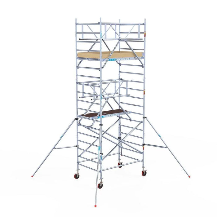 Rollgerüst Euroscaffold Basic Plus 135x190 6,2m Arbeitshöhe freistehend mit Carbonplattform - Gerüstexpress.de