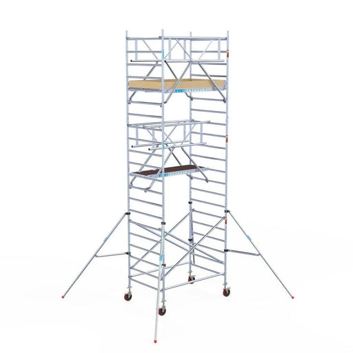 Rollgerüst Euroscaffold Basic Plus 135x190 7,2m Arbeitshöhe freistehend mit Carbonplattform - Gerüstexpress.de