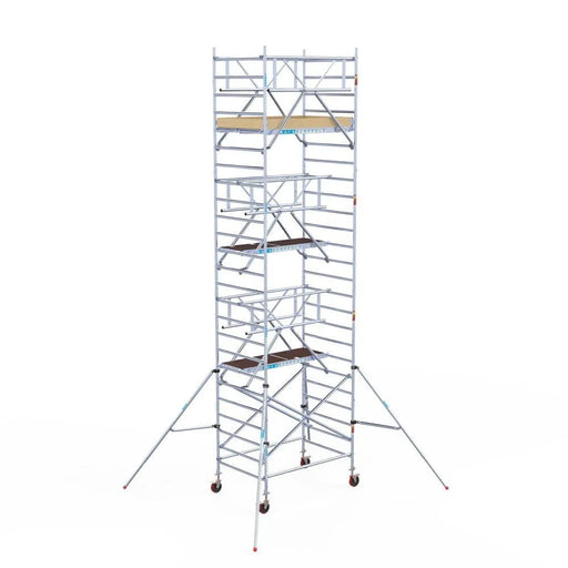 Rollgerüst Euroscaffold Basic Plus 135x190 8,2m Arbeitshöhe freistehend mit Carbonplattform - Gerüstexpress.de