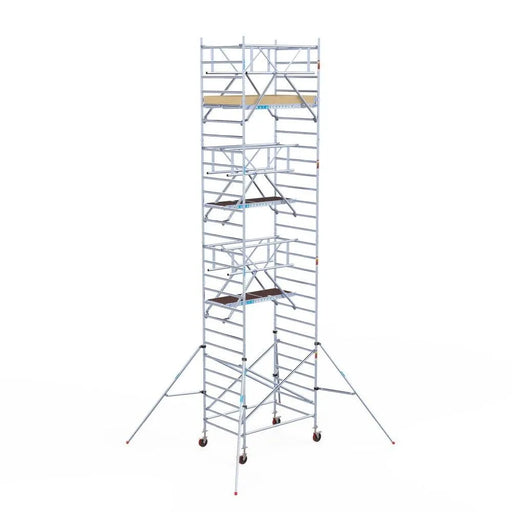 Rollgerüst Euroscaffold Basic Plus 135x190 9,2m Arbeitshöhe freistehend mit Carbonplattform - Gerüstexpress.de
