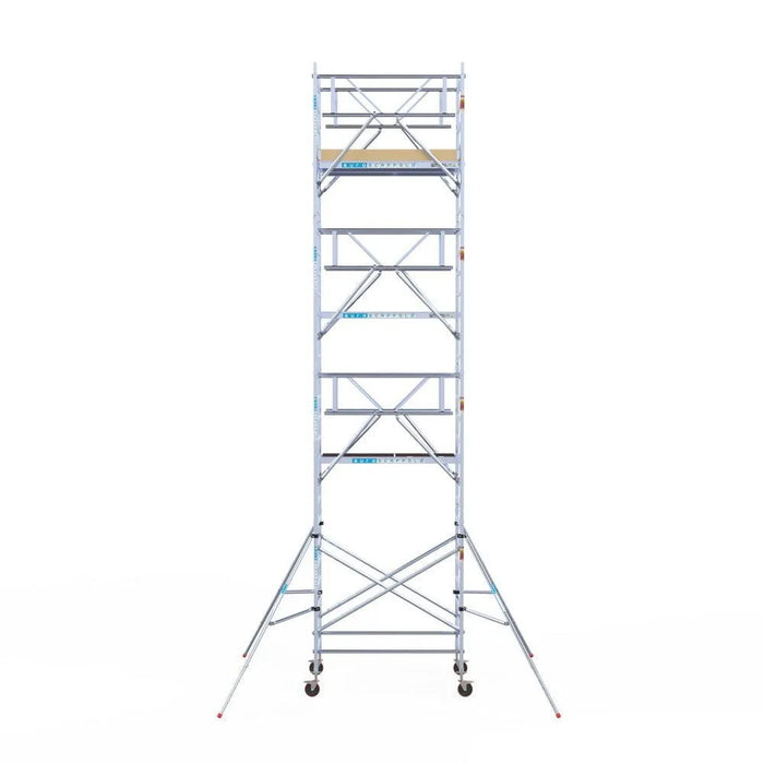 Rollgerüst Euroscaffold Basic Plus 135x190 9,2m Arbeitshöhe freistehend mit Carbonplattform - Gerüstexpress.de
