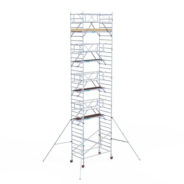 Rollgerüst Euroscaffold Basic Plus 135x250 11,2m Arbeitshöhe freistehend mit Carbonplattform - Gerüstexpress.de