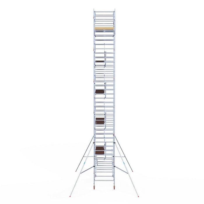 Rollgerüst Euroscaffold Basic Plus 135x250 12,2m Arbeitshöhe freistehend mit Carbonplattform - Gerüstexpress.de