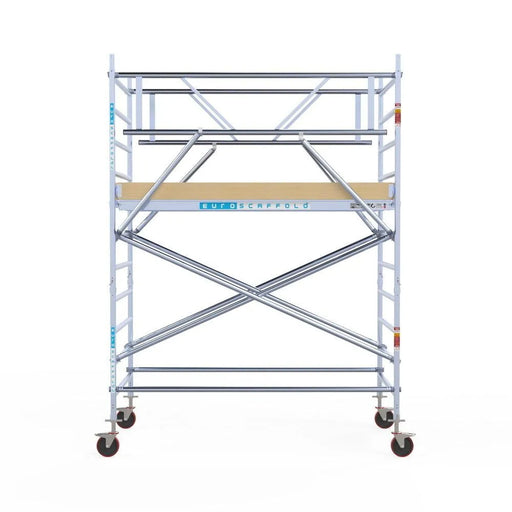 Rollgerüst Euroscaffold Basic Plus 135x250 4,2m Arbeitshöhe freistehend mit Carbonplattform - Gerüstexpress.de