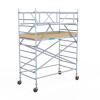 Rollgerüst Euroscaffold Basic Plus 135x250 4,2m Arbeitshöhe freistehend mit Carbonplattform