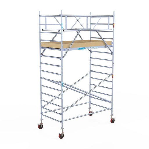 Rollgerüst Euroscaffold Basic Plus 135x250 5,2m Arbeitshöhe freistehend mit Carbonplattform - Gerüstexpress.de