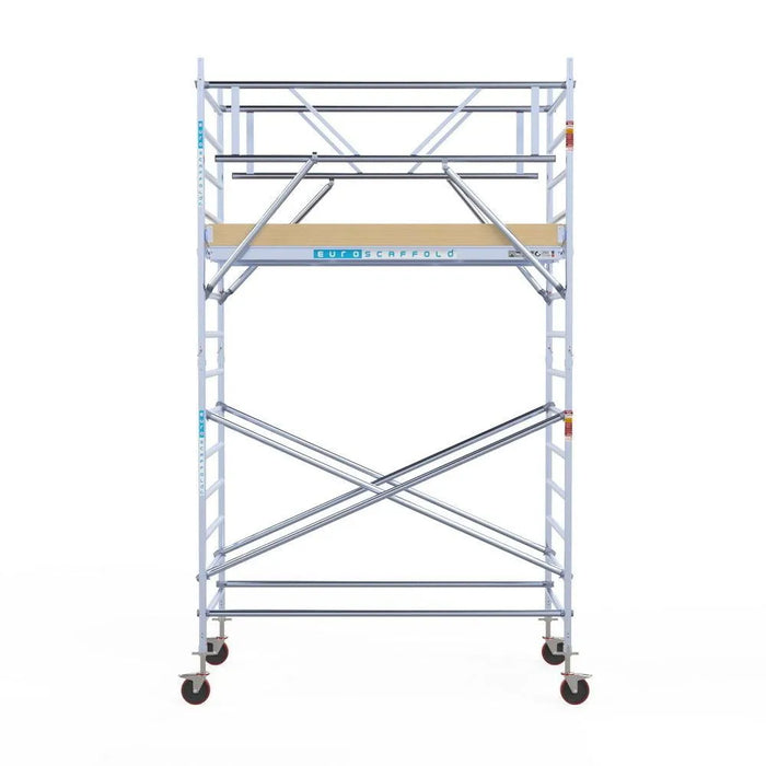 Rollgerüst Euroscaffold Basic Plus 135x250 5,2m Arbeitshöhe freistehend mit Carbonplattform - Gerüstexpress.de