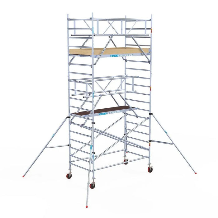 Rollgerüst Euroscaffold Basic Plus 135x250 6,2m Arbeitshöhe freistehend mit Carbonplattform - Gerüstexpress.de