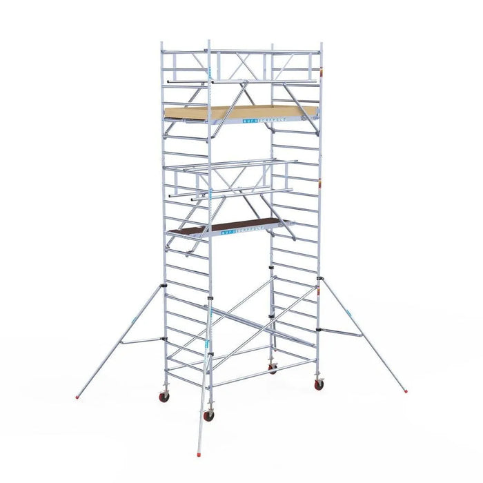 Rollgerüst Euroscaffold Basic Plus 135x250 7,2m Arbeitshöhe freistehend mit Carbonplattform - Gerüstexpress.de