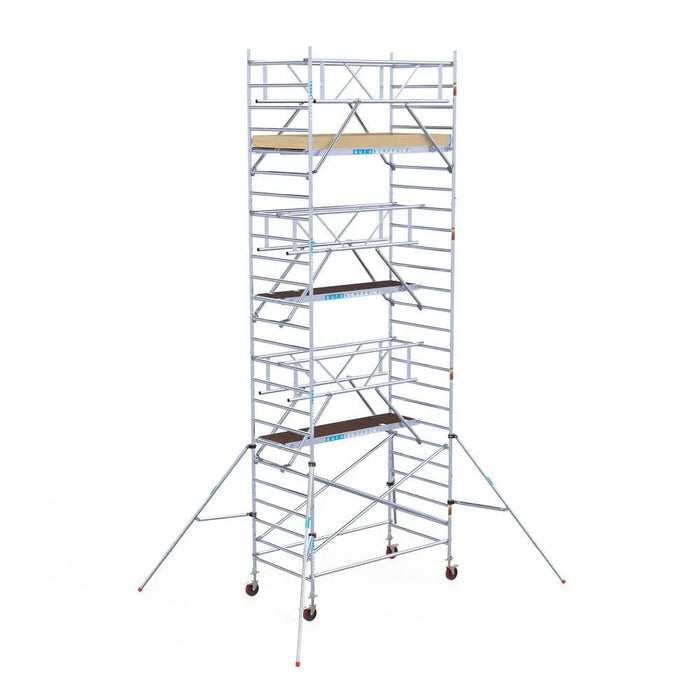 Rollgerüst Euroscaffold Basic Plus 135x250 8,2m Arbeitshöhe freistehend mit Carbonplattform - Gerüstexpress.de