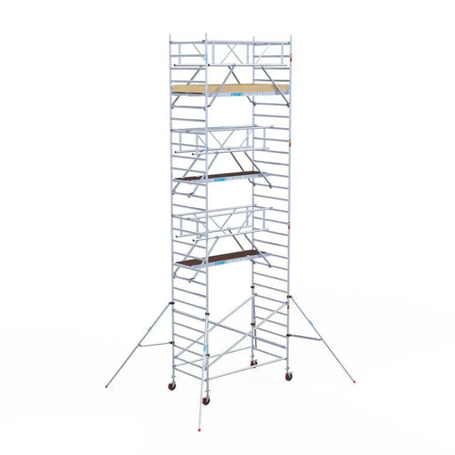 Rollgerüst Euroscaffold Basic Plus 135x250 9,2m Arbeitshöhe freistehend mit Carbonplattform - Gerüstexpress.de