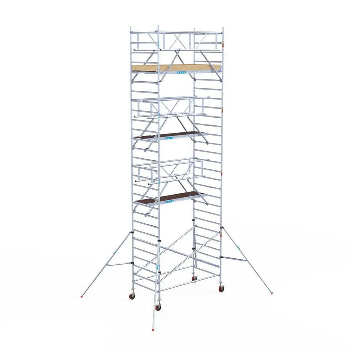 Rollgerüst Euroscaffold Basic Plus 135x250 9,2m Arbeitshöhe freistehend mit Carbonplattform - Gerüstexpress.de