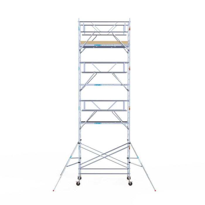 Rollgerüst Euroscaffold Basic Plus 135x250 9,2m Arbeitshöhe freistehend mit Carbonplattform - Gerüstexpress.de