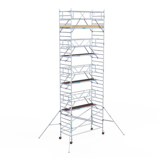Rollgerüst Euroscaffold Basic Plus 135x305 10,2m Arbeitshöhe freistehend mit Carbonplattform - Gerüstexpress.de