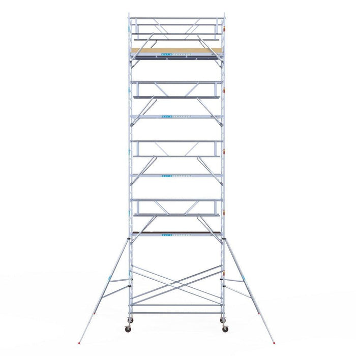 Rollgerüst Euroscaffold Basic Plus 135x305 11,2m Arbeitshöhe freistehend mit Carbonplattform - Gerüstexpress.de